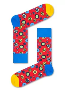 Happy Socks Flower Power Sock, Skarpety dla kobiet i mężczyzn, Żółty-Niebieski-Zielony-Fioletowy-Niebieski (36-40) - Skarpetki męskie - miniaturka - grafika 1