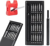 Śrubokręty - Zestaw Precyzyjnych Wkrętaków 24w1 w Plastikowej Obudowie Czerwony Magnetyzer - miniaturka - grafika 1