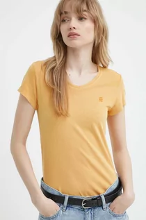 Koszulki sportowe damskie - G-Star Raw t-shirt bawełniany damski kolor brązowy - grafika 1