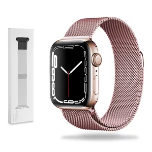 Metalowa Bransoletka Opaska Apple Watch ( 42 / 44 / 45 / 49 MM ) różowa - Akcesoria do smartwatchy - miniaturka - grafika 1