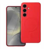 Etui i futerały do telefonów - Futerał SILICONE MAG COVER kompatybilny z MagSafe do SAMSUNG S25 FE czerwony - miniaturka - grafika 1