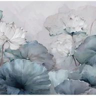 Fototapety - Fototapeta Kwiaty Liście Beton Abstrakcja 350x250 cm Tapeta Do Sypialni Salonu Kuchni Na Flizelinie - miniaturka - grafika 1