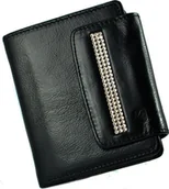 Portfele - Swarovski SV 050 skórzany portfel z kamieniami swarovskiego czarny SV 050 - miniaturka - grafika 1