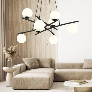 Euluna Lampa wisząca Glassy, krzyżowa, 8-punktowa, szkło opalowe - Lampy sufitowe - miniaturka - grafika 2