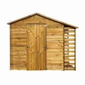 Altany ogrodowe - Drewniany domek narzędziowy z drewutnią narzędziownia impregnowana ogrodowa - miniaturka - grafika 1