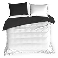 Pościel - Euro Firany Pościel 180 x 200 3cz Satynowa Nova3 Biały + Czarny 1218907 - miniaturka - grafika 1
