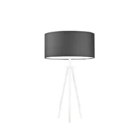 Lampy stojące - Biało-szara lampa stołowa na trójnogu w stylu skandynawskim ALTA - miniaturka - grafika 1
