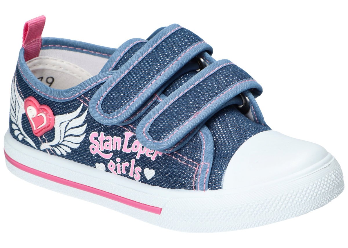 AMERICAN CLUB TEN179 TENISÓWKI TRAMPKI DZIECIĘCE NA RZEPY WKŁADKA SKÓRZANA BLUE 30