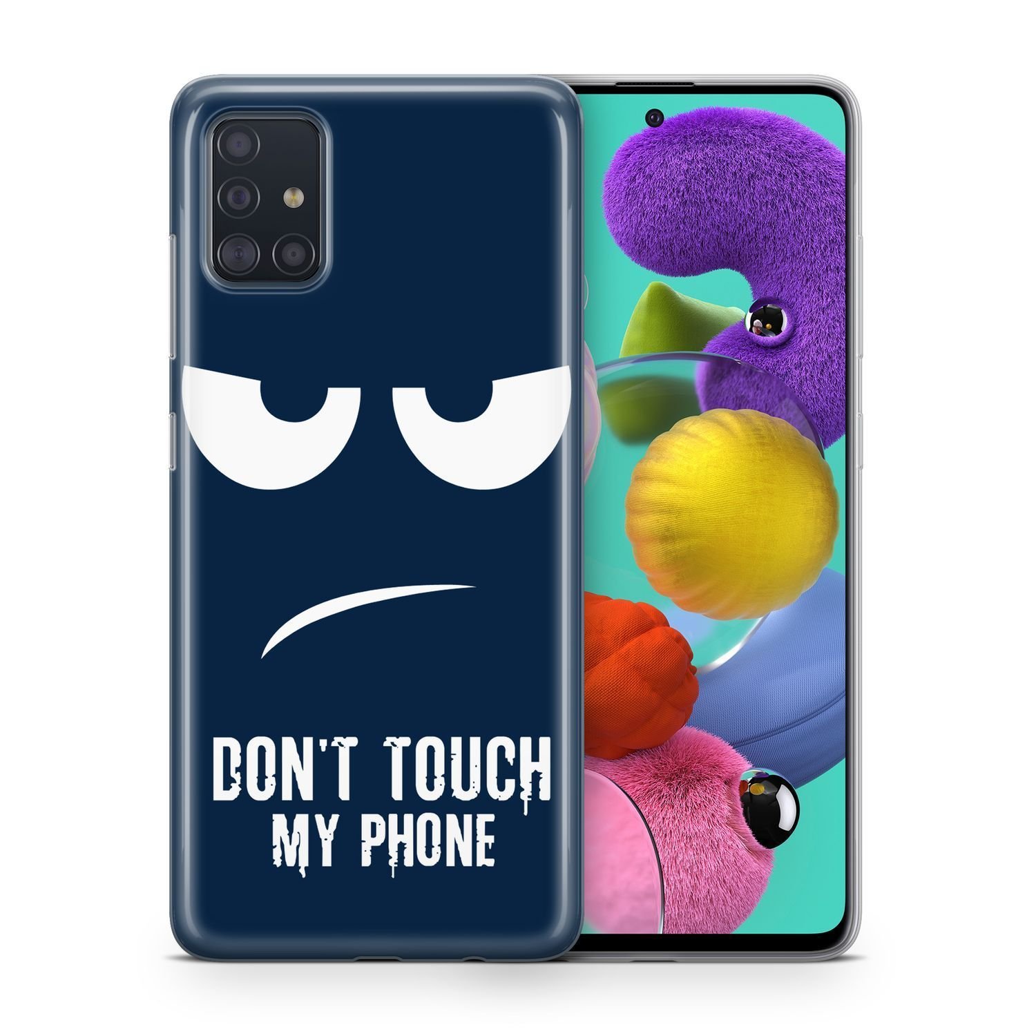 Etui na telefon komórkowy Pokrowiec ochronny na Samsung Galaxy A70 Etui Bumper Cases TPU, Model: Samsung Galaxy A70, Wybierz wzór: Dont Touch My Phone Blue