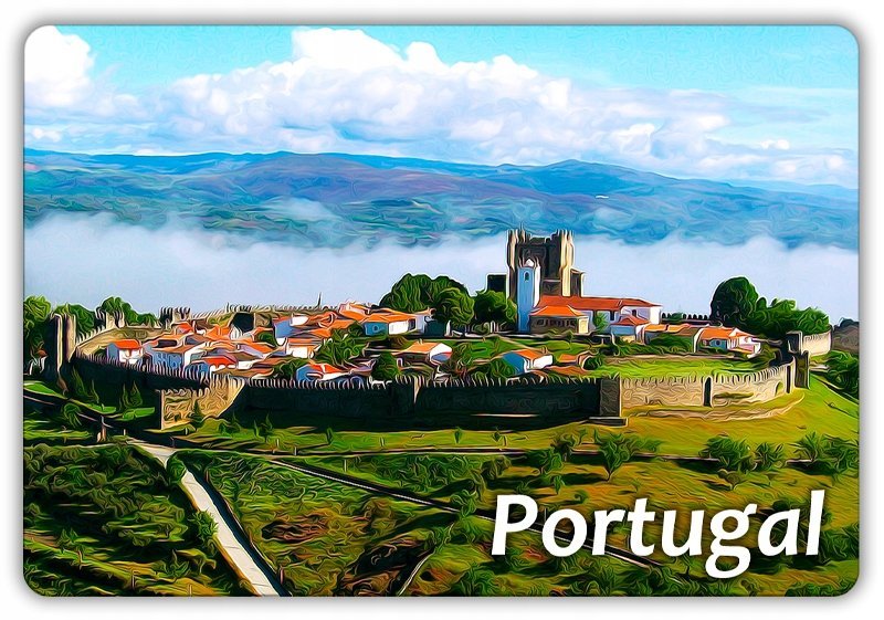 PORTUGALIA - Braganca - Zamek - Krajobraz - Magnes na lodówkę