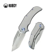 Noże - Nóż składany Kubey Bravo One Tanto Grey Titanium, Satin M390 by Mikkel Willumsen (KB366A) - miniaturka - grafika 1