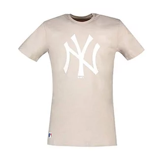 Koszulki męskie - New Era Męski T-shirt MLB Seasonal Team Logo Neyyan STN z krótkim rękawem beżowy beżowy (Med Beige) S 12369829 - grafika 1