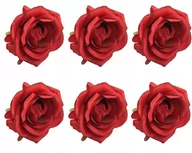 Ozdoby bożonarodzeniowe - 6x SZTUCZNY KWIAT RÓŻA główka na wiązankę stroik - miniaturka - grafika 1