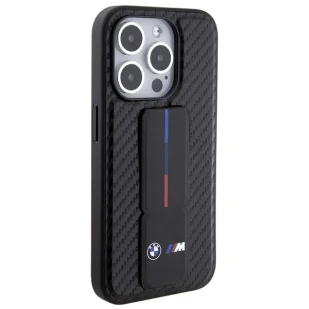 Etui BMW Grip Stand Smooth & Carbon na iPhone 15 Pro - czarne - Etui i futerały do telefonów - miniaturka - grafika 5