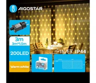 Lampy ogrodowe - Aigostar - LED Zewnętrzny łańcuch bożonardzeniowy 200xLED/8 funkcji 6x1,5m IP44 ciepła biel - miniaturka - grafika 1