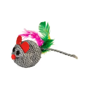 Zabawka mysz piórka Happet K028  sizal 6.5cm - Zabawki dla kotów - miniaturka - grafika 1