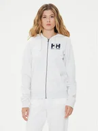 Bluzy damskie - Helly Hansen Bluza W Hh Logo Full Zip Hoodie 2.0 34461 Biały Regular Fit - miniaturka - grafika 1