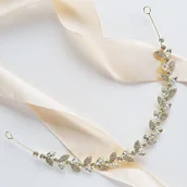 Ozdoby do włosów - KOKONET, Opaska Na Włosy Gałązka Ozdobna Z Listkami Efektowna Wieczorowa Ozdoba - miniaturka - grafika 1