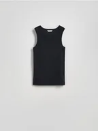 Koszulki męskie - Reserved - Bawełniany tank top - czarny - miniaturka - grafika 1