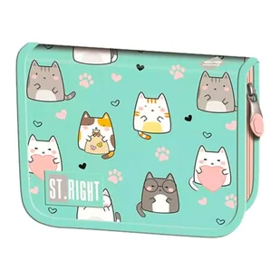 St. Right Piórnik Szkolny Dwuklapkowy Etui Na Przybory Szkolne Charming Cats - Piórniki - miniaturka - grafika 1