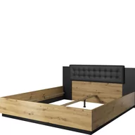 Stelaże pod materac - Łóżko 140 x 200 Bez Stelaża TYP-30 Sigma Helvetia Wieruszów Dąb Flagstaf Ciemny/Srebrny/Czarny - miniaturka - grafika 1