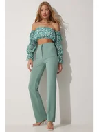 Spodnie damskie - Happiness Istanbul Spodnie w kolorze miętowym - miniaturka - grafika 1