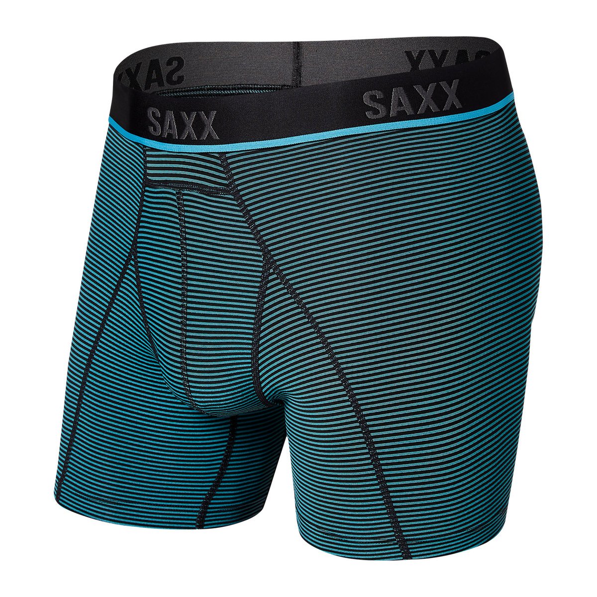 Bokserki do biegania/ bokserki męskie sportowe SAXX Kinetic HD Boxer Brief COOL BLUE FEED STRIPE