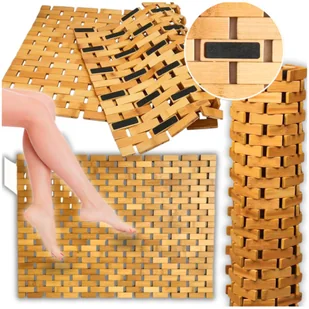 Mata bambusowa łazienkowa antypoślizgowa natural dywanik 80x50 cm łazienka - Dywaniki łazienkowe - miniaturka - grafika 1