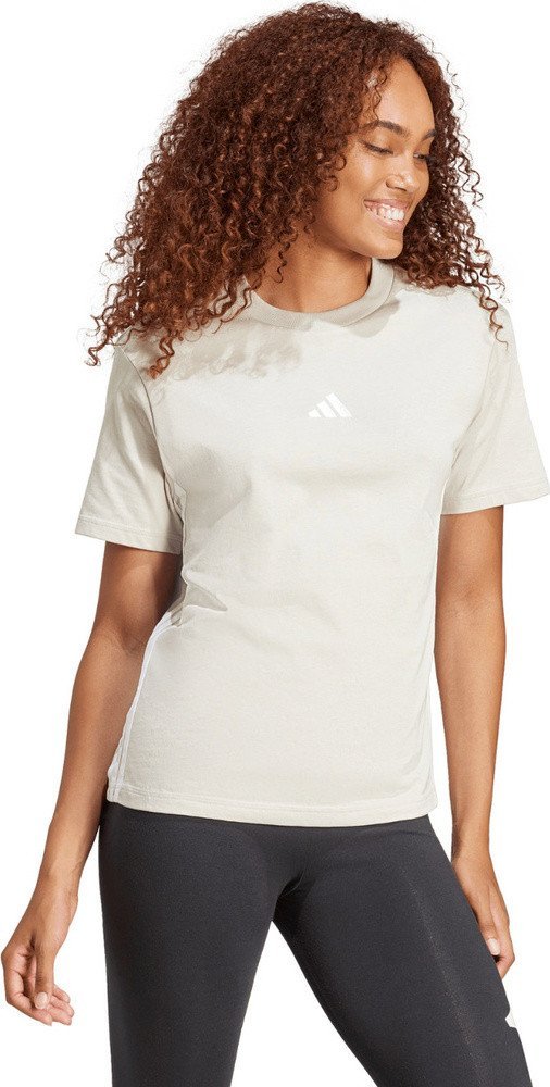 Koszulka damska adidas Essentials 3-Stripes Cotton szara JE1237 L