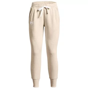Under Armour Rival Fleece Joggers 1356416-783 Damskie Spodnie Beżowe - Spodnie damskie - miniaturka - grafika 1