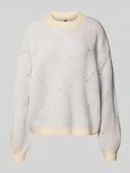 Swetry damskie - Sweter o kroju comfort fit z dzianiny z dodatkiem wełny model ‘JENNA’ - miniaturka - grafika 1
