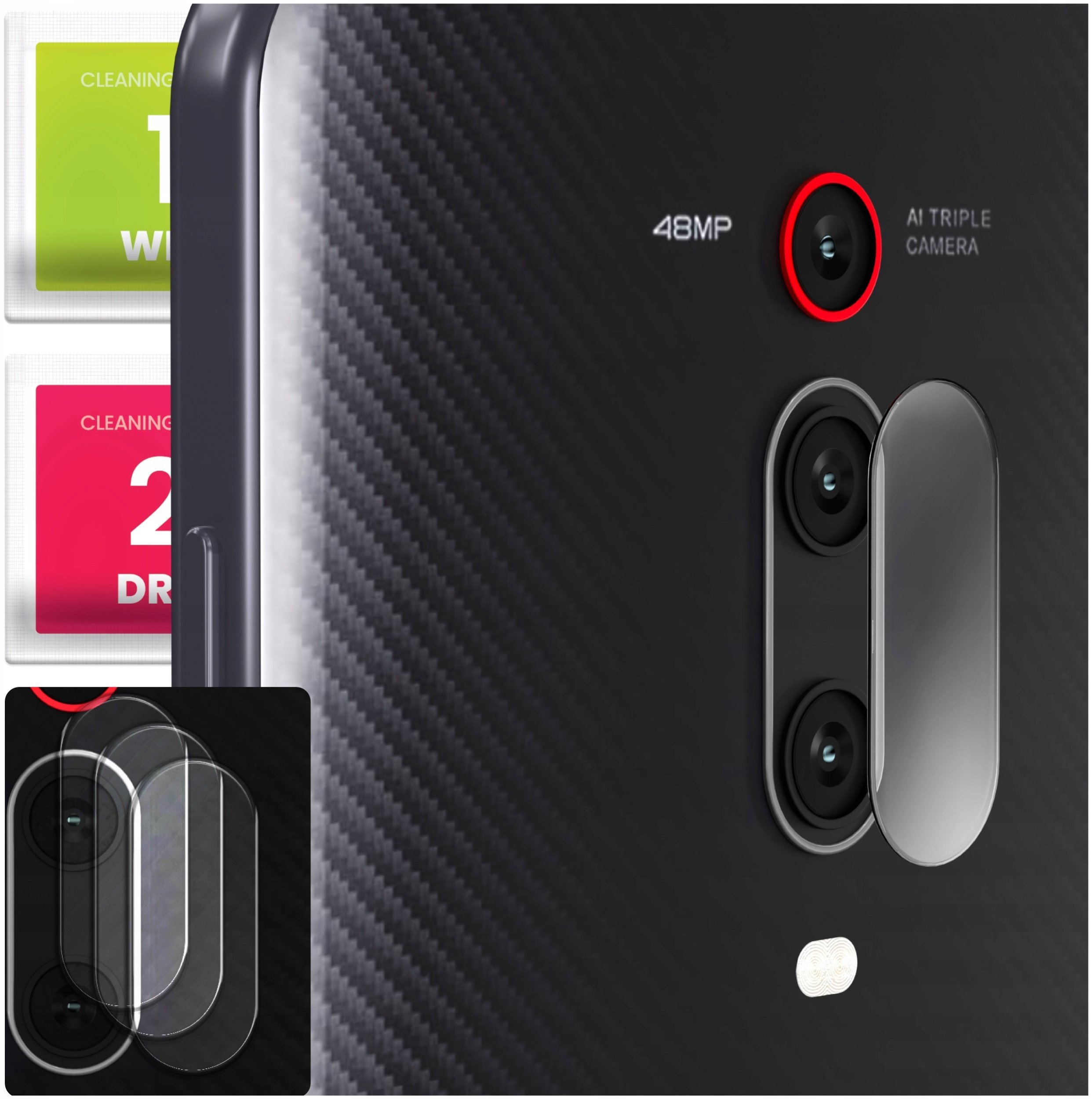 3-PAK Szkło Na Aparat Do Xiaomi Mi 9T Pro / Redmi K20 Hartowane, Ochronne