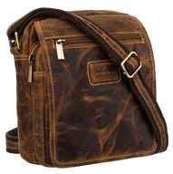 Torby męskie - Torba skórzana męska PETERSON mała listonoszka na ramię saszetka miejska na co dzień kieszonki na dokumenty telefon modna brązowa - miniaturka - grafika 1