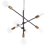 Lampy sufitowe - Lampa Wisząca 7-punktowa Metalowa Czarna Cremera! - miniaturka - grafika 1