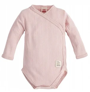 Body niemowlęce koperta bawełna prążek Makoma Harmony Natural Pink 56 cm - Body dla niemowląt - miniaturka - grafika 1