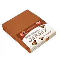 Prześcieradła - Prześcieradło jersey z gumką KARO 90x200 cm, brązowe 040 grube 150g/m2 - miniaturka - grafika 1