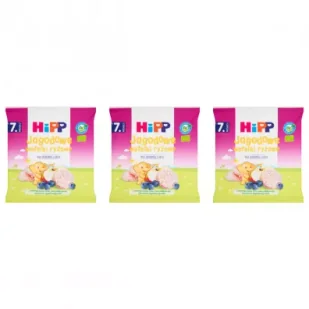 Hipp Jagodowe wafelki ryżowe po 7. miesiącu zestaw 3 x 30 g Bio - Przekąski dla dzieci - miniaturka - grafika 1