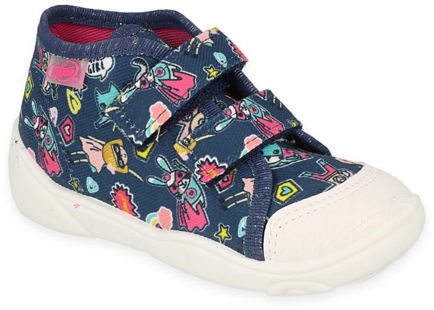 Trampki kapcie dziecięce dziewczęce na rzepy granatowe Befado 212P080-22