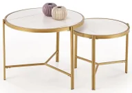 Ławy i stoliki kawowe - Zestaw wsuwanych stolików kawowych biały marmur - Pedrox - miniaturka - grafika 1