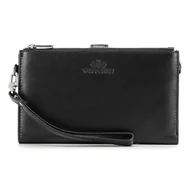 Portfele - Damski portfel ze skóry z funkcją kopertówki - miniaturka - grafika 1