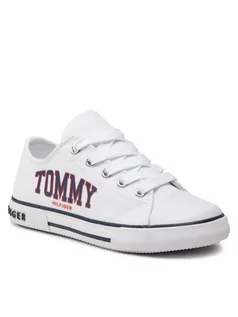 Buty dla chłopców - Tommy Hilfiger Trampki Low Cut Lace-Up Sneaker T3X4-32208-1352 M Biały - grafika 1