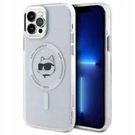 Etui i futerały do telefonów - Karl Lagerfeld IML Metal Choupette Head MagSafe - Etui iPhone 12 / iPhone 12 Pro (biały) - miniaturka - grafika 1