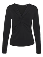 Koszulki i topy damskie - Bestseller A/S VMHEVI LS Top JRS, czarny, XL - miniaturka - grafika 1