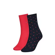 Skarpetki damskie - Tommy Hilfiger Skarpety damskie CLSSC (2 sztuki), Czerwony/granatowy, 36-38 EU - miniaturka - grafika 1