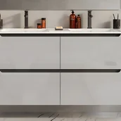 Szafki łazienkowe - Szafka łazienkowa wisząca pod umywalkę - Biały - dł. 120 x wys. 57 cm - SELITA - miniaturka - grafika 1