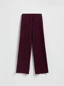 Spodnie damskie - Reserved - Dzianinowe spodnie z wiskozą - ciemnofioletowy - miniaturka - grafika 1