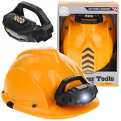 Zabawy w naśladowanie dorosłych - Nobo Kids, Kask Ochronny Hełm Roboczy Budowlany Latarka Led - miniaturka - grafika 1