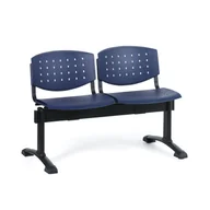 Inne meble biurowe - Ławka do poczekalni plastikowa TONY, 2 siedziska, niebieski - miniaturka - grafika 1
