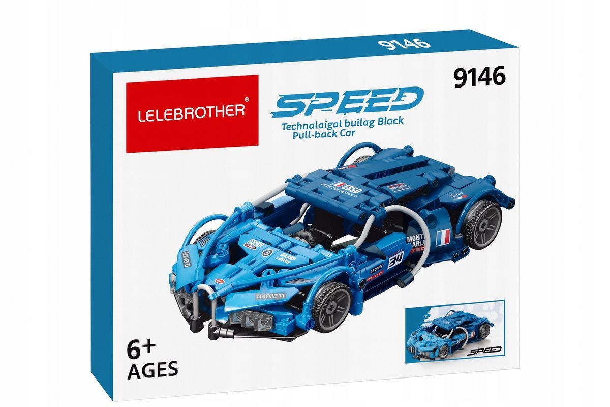 Zestaw Klocki Technic Auto Wyścigowe Pull-Back 408el SPEED 9146 Bugatti