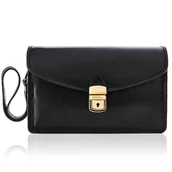 Nerki - CZARNA ELEGANCKA SKÓRZANA SASZETKA MĘSKA PAOLO PERUZZI N06-BL - miniaturka - grafika 1